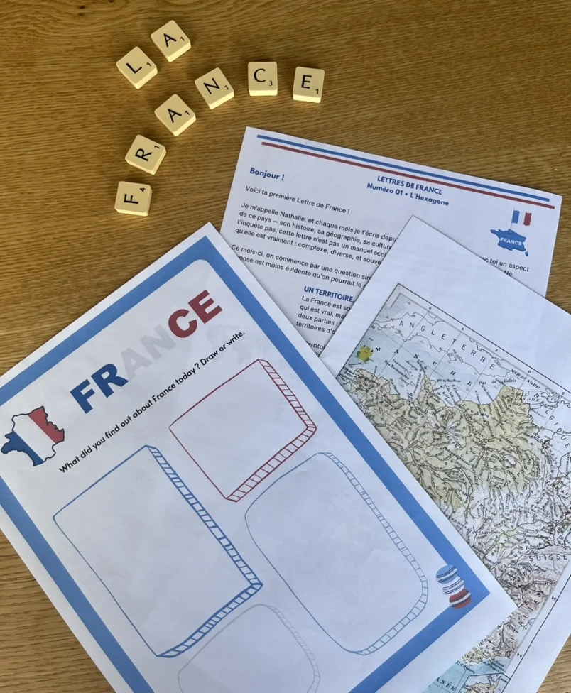 Real letter and discovery materials from Lettres de France